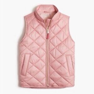J Crew Girls Small Pink Quilted Vest